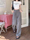 Loose Straight Side Pocket Drawstring Cargo Pants